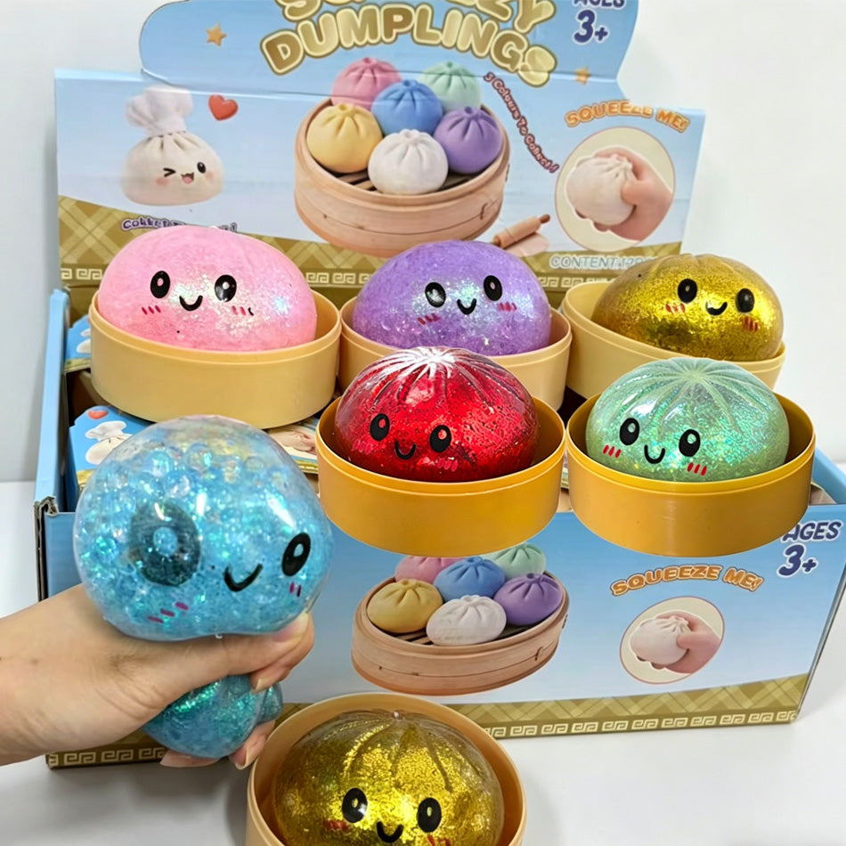 Detalle de purpurina dentro del slime dumpling
